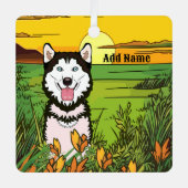 Husky Metalen Ornament (Voorkant)