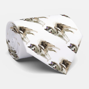 Husky, mijn beste vriend Drawing Stropdas