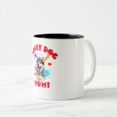 Husky Moeder Hondenliefhebber Beste Hond Moeder Oo Tweekleurige Koffiemok (Voorkant rechts)