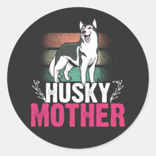 Husky Moeder Liefde: Vier Loyaliteit en Bond Ronde Sticker