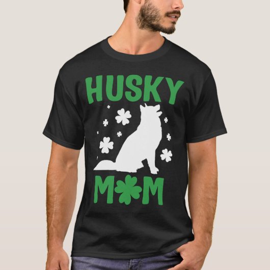 Husky Moeder Siberische Husky Moeder St Patricks D T-shirt (Voorkant)