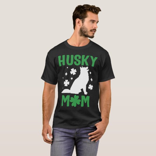 Husky Moeder Siberische Husky Moeder St Patricks D T-shirt (Voorkant volledig)