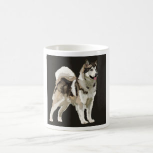 Husky Mok, Darm Achtergrond hond tekening Koffiemok