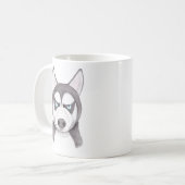 Husky mok Funny Husky Face Happy Husky Dog mok (Voorkant links)