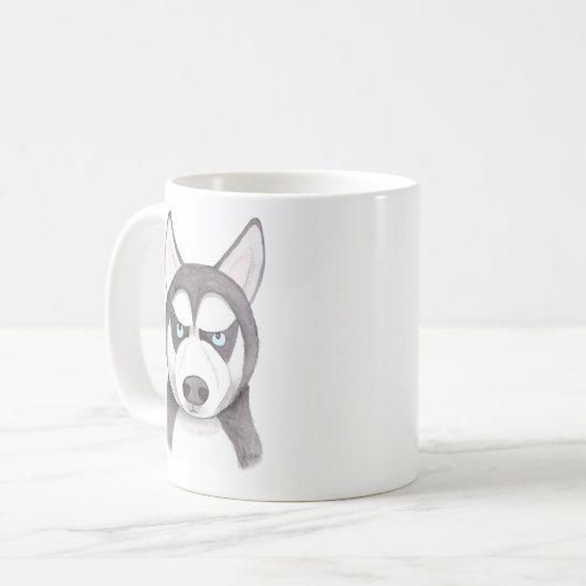 Husky mok Funny Husky Face Happy Husky Dog mok (Voorkant links)