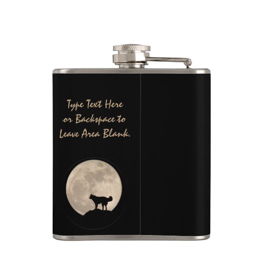 Husky Moon Flask Custom Siberian Husky Drink Flask Heupfles (Achterkant)