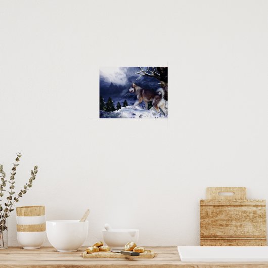 Husky - Mountain Spirit Art Poster/Print Poster (Keuken)