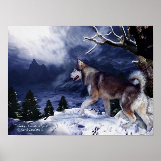 Husky - Mountain Spirit Art Poster/Print Poster (Voorkant)