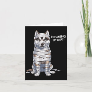 Husky-mummie Halloween-hond Kaart