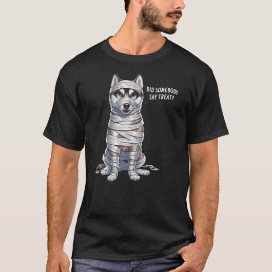 Husky Mummy Halloween Dog T-shirt (Voorkant)