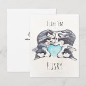 Husky Note cards Kaart (Voorkant / Achterkant)