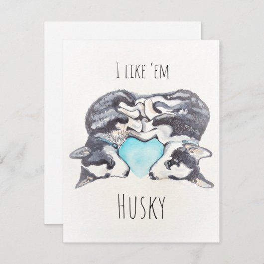 Husky Note cards Kaart (Voorkant / Achterkant)