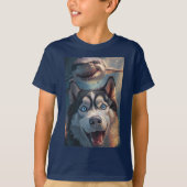 Husky ontmoet het Ocean Adventure-T-shirt van Shar T-shirt (Voorkant)