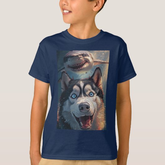 Husky ontmoet het Ocean Adventure-T-shirt van Shar T-shirt (Voorkant)