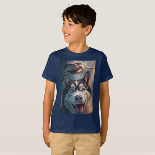 Husky ontmoet het Ocean Adventure-T-shirt van Shar T-shirt