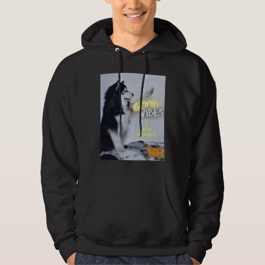 Husky op de drums hoodie (Voorkant)