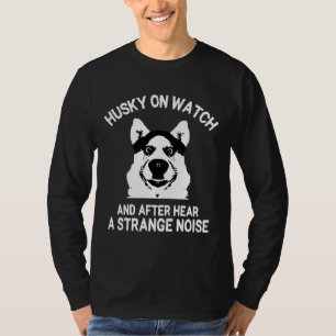 Husky op horloge grappige meme t-shirt