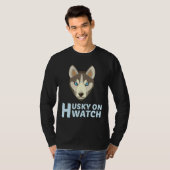 Husky op horloge Husky Wolf T-shirt (Voorkant volledig)