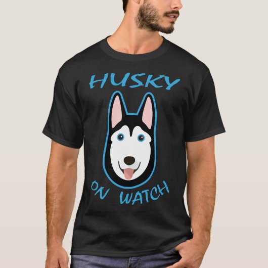 Husky op wacht t-shirt (Voorkant)