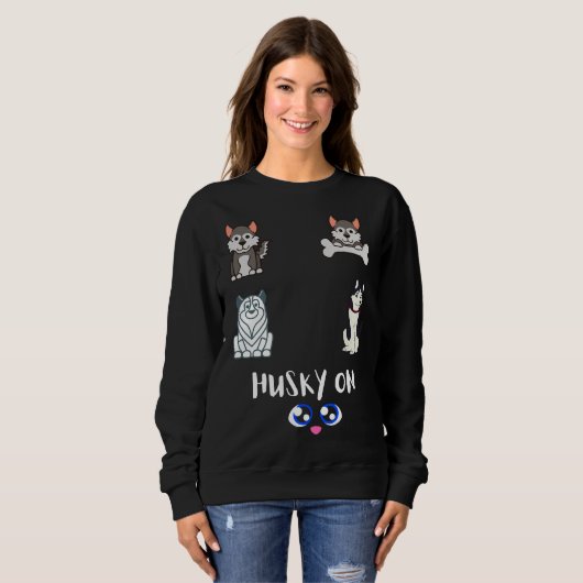 Husky op wacht trui (Voorkant volledig)