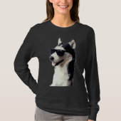 Husky op zonnebril t-shirt (Voorkant)