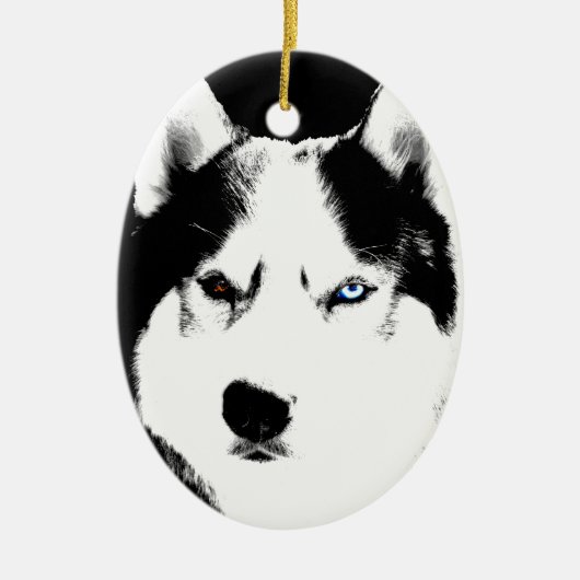 Husky Ornament Personalized Sled Dog Decoration (Voorkant)