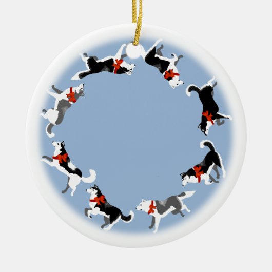 Husky Ornament Personalized Sled Dog Decoration (Voorkant)