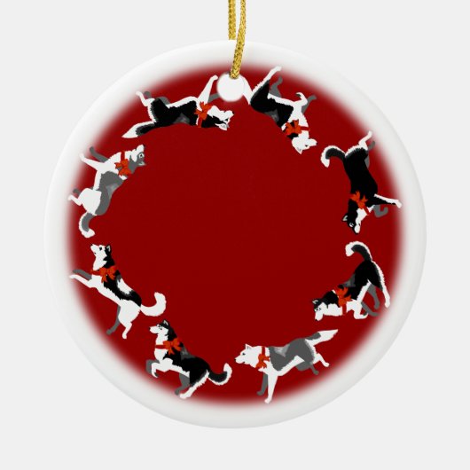 Husky Ornament Personalized Sled Dog Decoration (Voorkant)