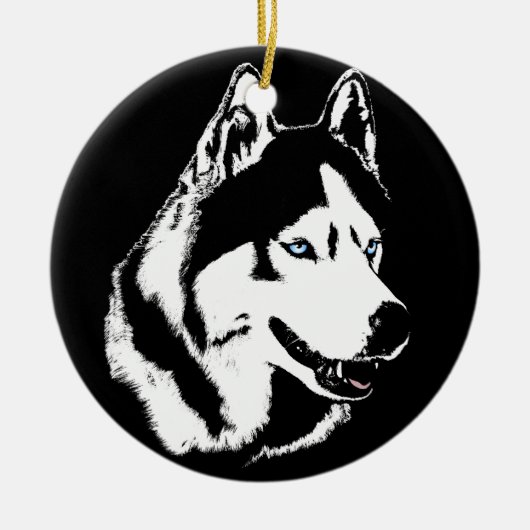 Husky Ornament Personalized Sled Dog Decoration (Voorkant)