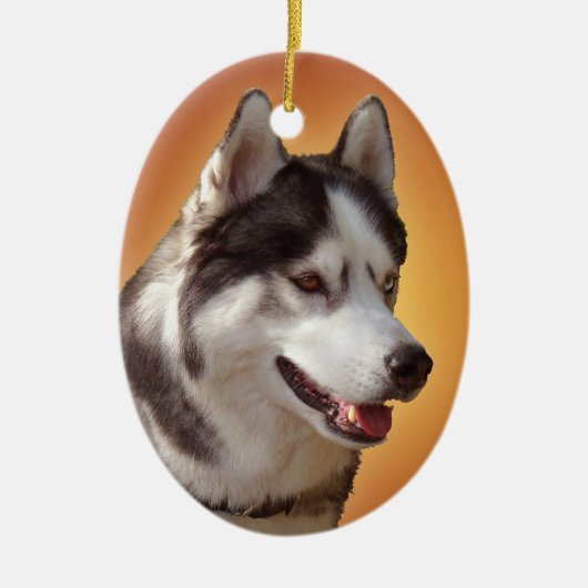 Husky Ornament Personalized Sled Dog Decoration (Voorkant)