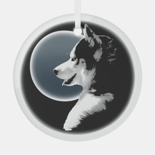 Husky Ornament Personalized Wolf Dog Decoration (Voorkant)