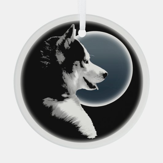 Husky Ornament Personalized Wolf Dog Decoration (Achterkant)