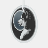 Husky Ornament Personalized Wolf Dog Decoration (Voorkant links)