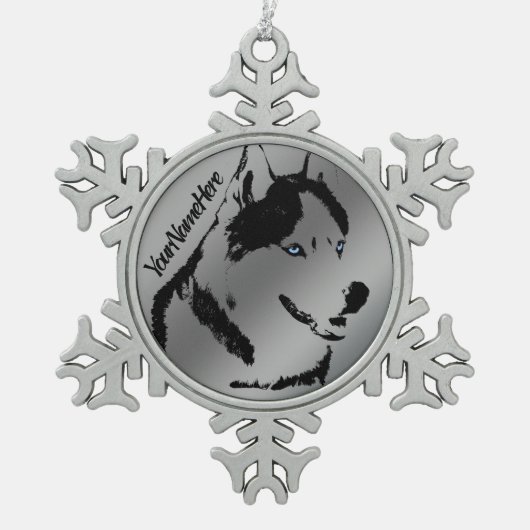 Husky Ornament Siberian Husky Holiday Decoration (Voorkant)