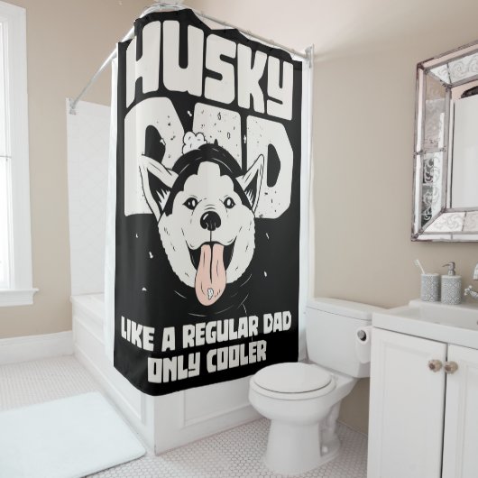 Husky Pap Als een gewone Pap Alleen Cooler Douchegordijn (In situ)