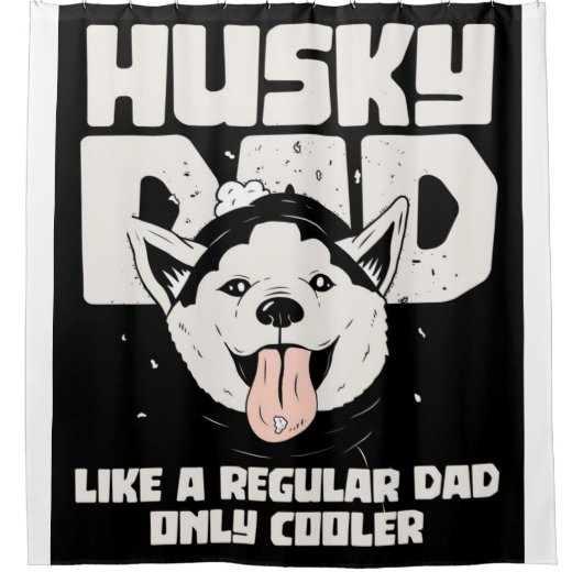 Husky Pap Als een gewone Pap Alleen Cooler Douchegordijn (Voorkant)