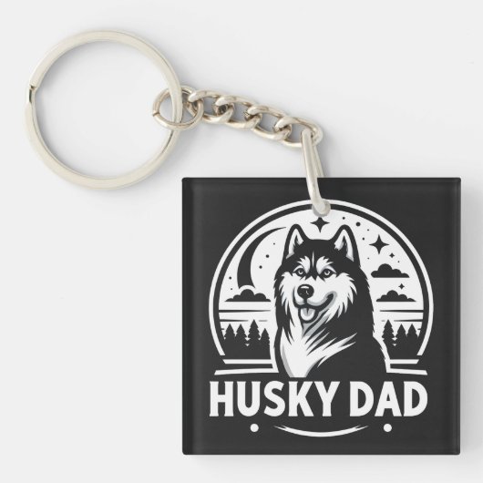 Husky Pap Gift Hond Eigenaar Siberische Huskies Va Sleutelhanger (voorkant)