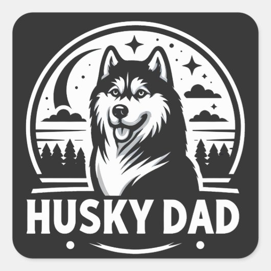Husky Pap Gift Hond Eigenaar Siberische Huskies Va Vierkante Sticker (Voorkant)
