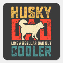 Husky Pap, Reguliere Pap Verhoogd naar Coolness Gr Vierkante Sticker
