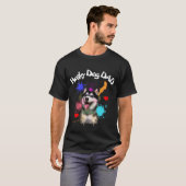 Husky papa Hondenliefhebber beste hond papa ooit T-shirt (Voorkant volledig)