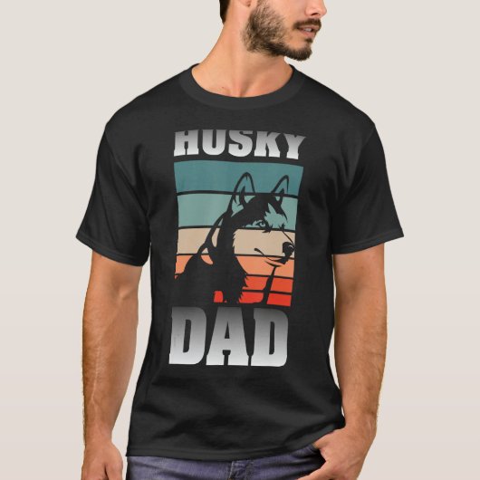 Husky Papa Huisdier Eigenaar Mannen Hond Dierenvri T-shirt (Voorkant)