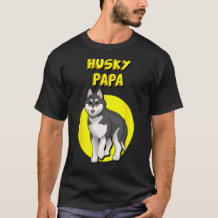 Husky Papa Zwart & Wit Siberische Husky Vader Bro T-shirt