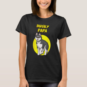 Husky Papa Zwart & Wit Siberische Husky Vader Bro T-shirt