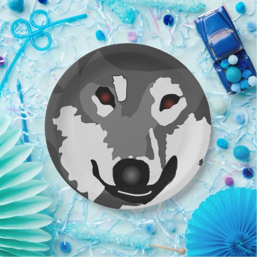 husky papieren bordje (Feest)