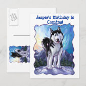 Husky Party Centre Aankondigingskaart (Voorkant / Achterkant)