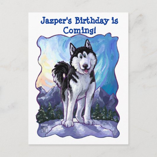 Husky Party Centre Aankondigingskaart (Voorkant)
