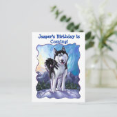 Husky Party Centre Aankondigingskaart (Staand voorkant)