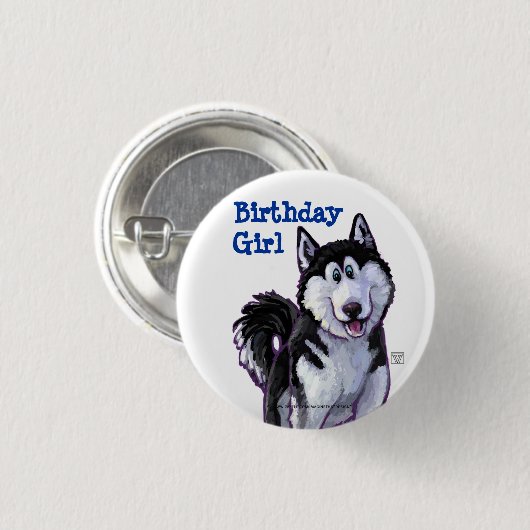 Husky Party Centre Ronde Button 3,2 Cm (Voorkant /achterkant)