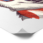 Husky, Patriottische Siberische Husky Poster (Hoek)