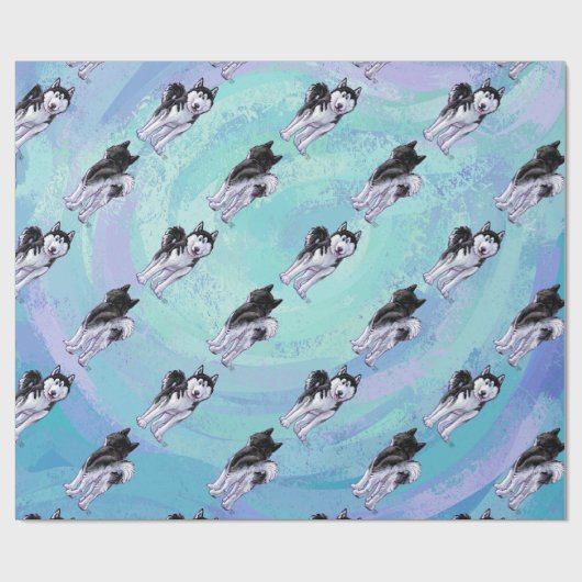 Husky Pattern Cadeaupapier (Vlak)